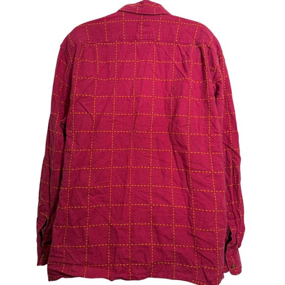The Territory Ahead Womens Pink Linen Embroidered Plaid Button Up Shirt Top XL - Picture 13 of 16